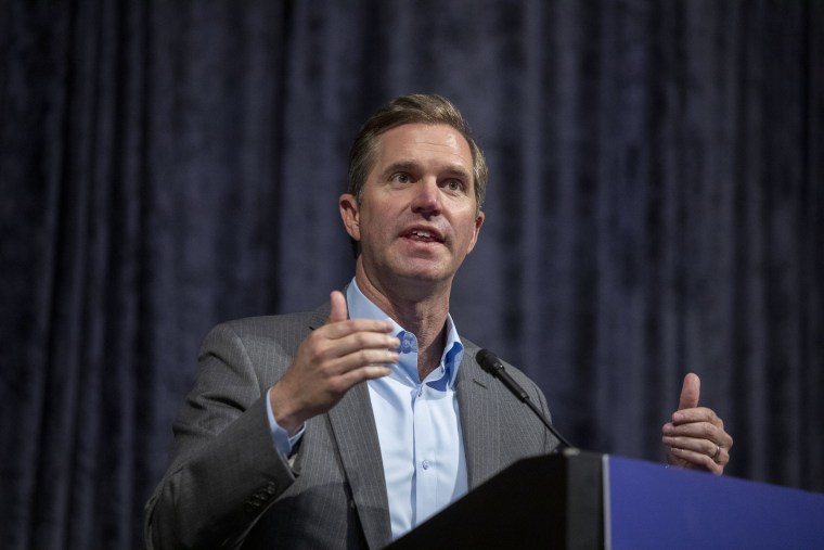 Kentucky Gov. Andy Beshear  speaks in Detroit on April 18, 2026.