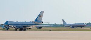 Trump flies old Air Force One out of Turkey, switches to new jet in Britain for trip home