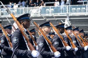 Space Force Honor Guard showcases new ceremonial uniform in DC Grand Prix