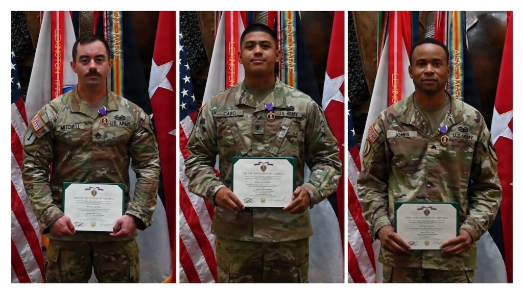 3 US soldiers awarded Purple Hearts after March missile attack on Saudi Arabia base 3 US soldiers awarded Purple Hearts after March missile attack on Saudi Arabia base